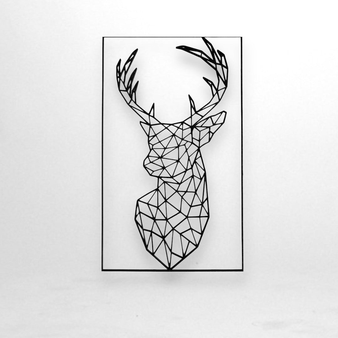 Veado Geométrico em Relevo 3D