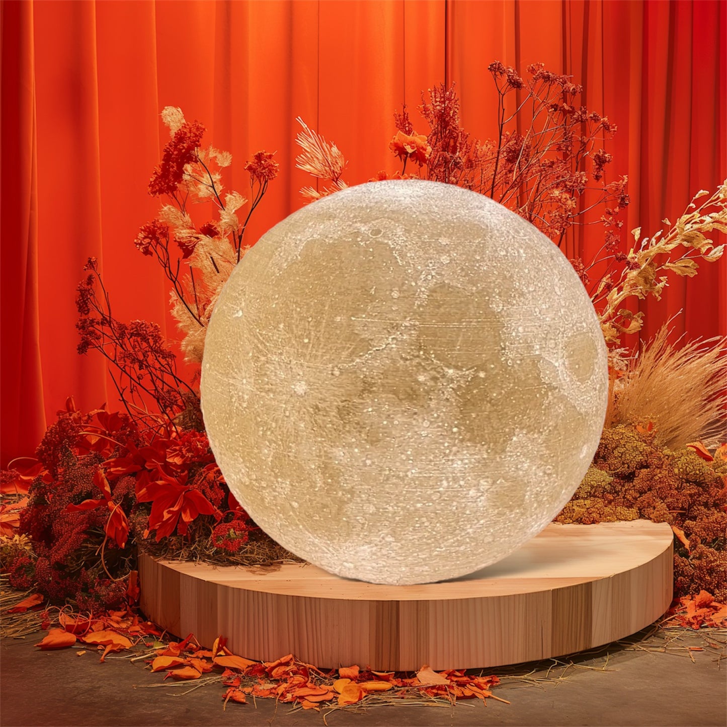 Luna Decorativa Iluminada con Relieve 3D